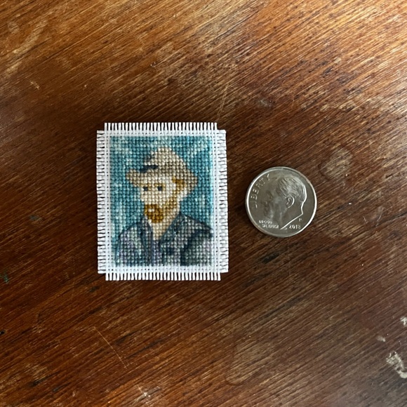Other - Vincent Van Gogh’s “Self-Portrait with Grey Felt Hat” in Mini Cross Stitch Art